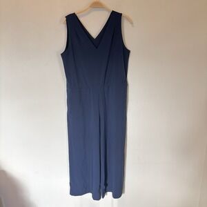 Title Nine Getaway Jumpsuit Wide Leg Size Medium Blue Lightweight Hiking Camping